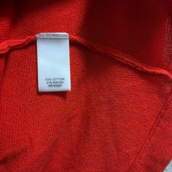 Banana Republic XS Orange Open Front Cardigan Sweater With Belt - Picture 8 of 8